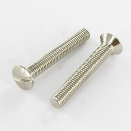 1 x Vis métaux Tête fraisée bombée TFB Fendue M4X35 Diamètre de tête: 7.9 Bossage extérieur Acier nickelé