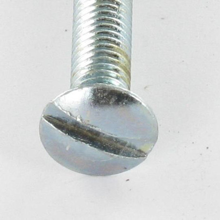 1 x Vis métaux Tête fraisée bombée TFB Fendue M4X45 Acier zingué