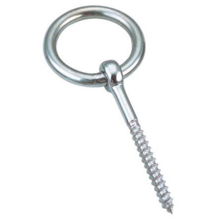 1 x Piton Anneau Filetage Bois 5X50 Filetée sur 35 Inox A4