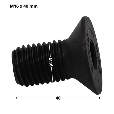 1 x Vis métaux FHC tête fraisée empreinte hexagonale creuse Clé de 10 HC10 M16X40 Filetage total Classe 10.9 Acier