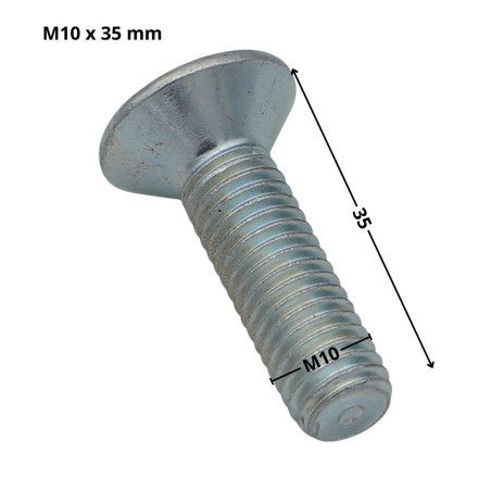 1 x Vis métaux FHC tête fraisée empreinte hexagonale creuse Clé de 6 HC6 M10X35 Filetage total Classe 10.9 Acier