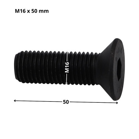 1 x Vis métaux FHC tête fraisée empreinte hexagonale creuse Clé de 10 HC10 M16X50 Filetage total Classe 10.9 Acier