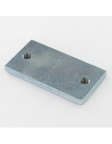 1 x PLAQUETTE 2 Trous 75X40X6 M8 Acier zingué