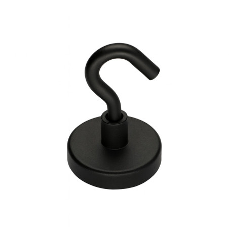 1 x Crochet magnétique Diamètre 25 Acier zingué noir