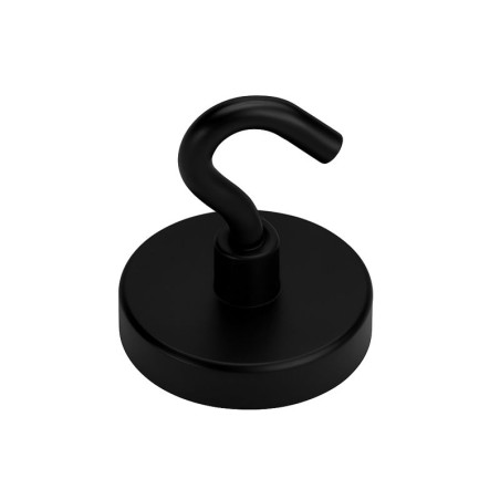 1 x Crochet magnétique Diamètre 42 Acier zingué noir
