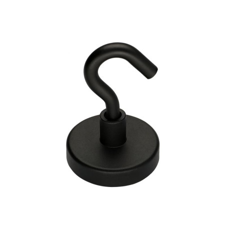 1 x Crochet magnétique Diamètre 36 Acier zingué noir