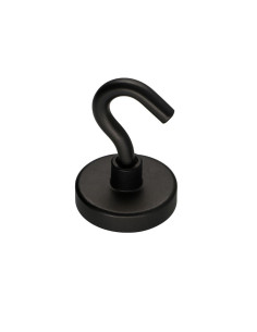 Crochet magnétique Diamètre 32 Acier zingué noir