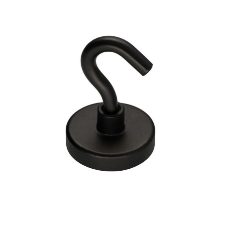 1 x Crochet magnétique Diamètre 32 Acier zingué noir
