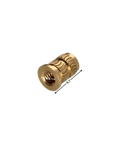 1 x Insert Avec Tête HEATFIX Laiton M3X5.7