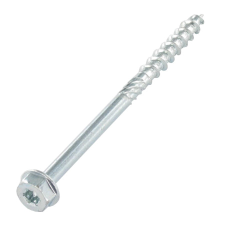 1 x Vis charpente TEKOR Tête hexagonale TH Pointe antifendage type 17 8X120 Filetée sur 50 TORX T40 zingué cr3 96 hbs