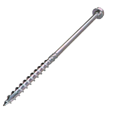 1 x Vis charpente TEKOR Tête hexagonale TH Pointe antifendage type 17 8X180 Filetée sur 80 TORX T40 zingué cr3 96 hbs