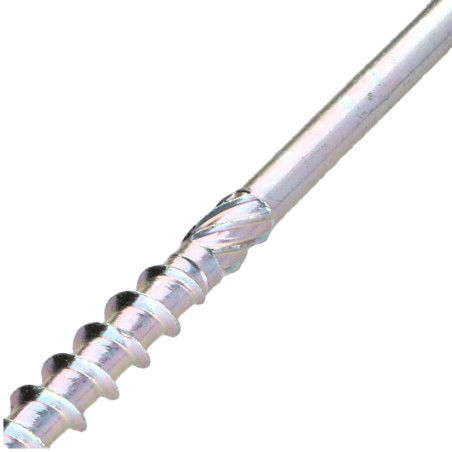 1 x Vis charpente TEKOR Tête hexagonale TH Pointe antifendage type 17 12X200 Filetée sur 80 TORX T50 zingué cr3 96 hbs