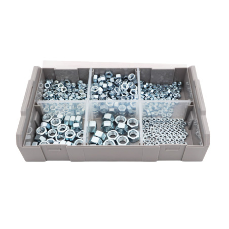 Coffret 440 écrous hexagonaux acier zingué