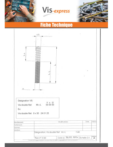 1 x Vis mixte pour pied de lit 8X80 42 Mm...