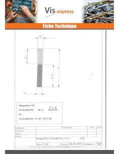 Vis mixte pour pied de lit 8X90 45 Mm fileté bois 45 Mm... 2