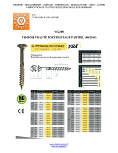 VBA3 Tête fraisée Pozi 3.5X35 Filetage partiel Acier zingué