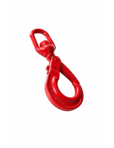 Crochet à verrouillage à émerillon Grade 80 8MM acier rouge