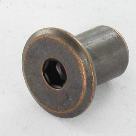 1 x Combifix Ecrou relieur Tête plate Diamètre de tête: 18 Diamètre du corps 10 Longueur sous tête 13.5 M8 BRONZ