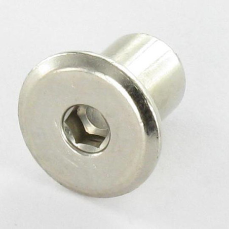 1 x Combifix Ecrou relieur Tête plate Diamètre de tête: 15 Diamètre du corps 9 Longueur sous tête 12 M6 Clé de 4 HC4