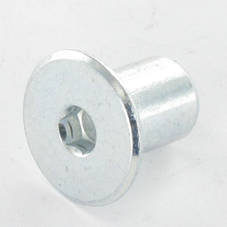 1 x Combifix Ecrou relieur Tête plate Diamètre de tête: 15 Diamètre du corps 9 Longueur sous tête 25 M6 Clé de 5 HC5