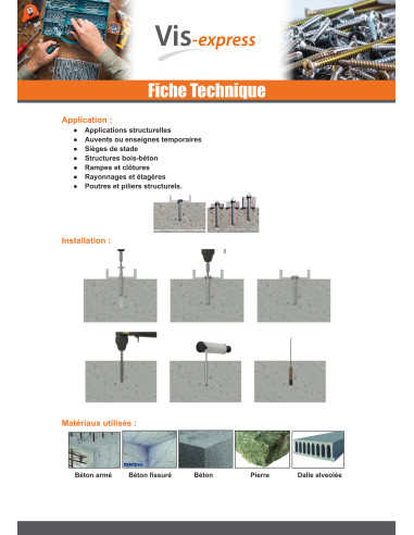 1 x Vis béton Tête Bombée TORX TORX T30 6X50...