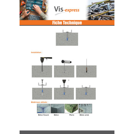 1 x Vis béton Tête Bombée TORX TORX T30 6X40 Bimétal