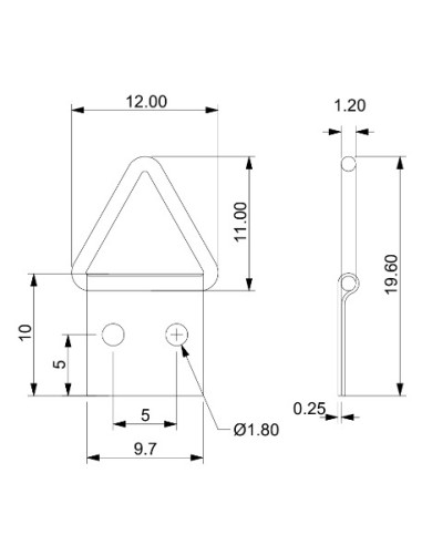 1 x Attache triangulaire pour tableau 10MM...