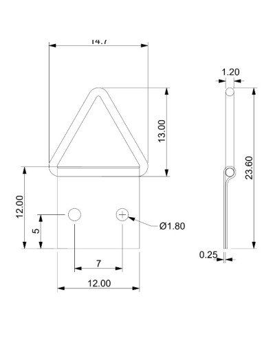 1 x Attache triangulaire pour tableau 12MM...