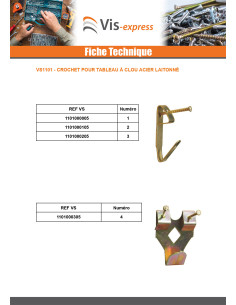 Boite de 10 Crochet tableau à clou numéro 0 Acier laitonne 2