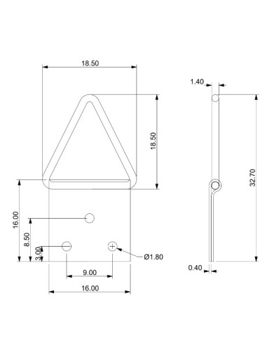1 x Attache triangulaire pour tableau 16MM...