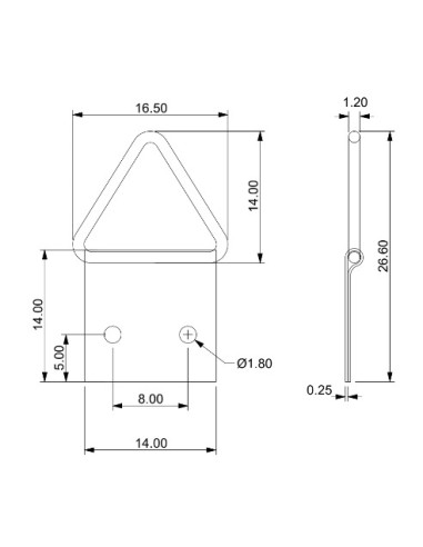 1 x Attache triangulaire pour tableau 20MM...