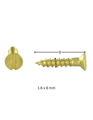 1 x Vis bois Laiton Tête fraisée Fendue 1.6X8...