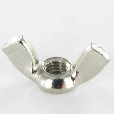 1 x Ecrou à oreille Laiton nickelé M6 Forme amEricaine