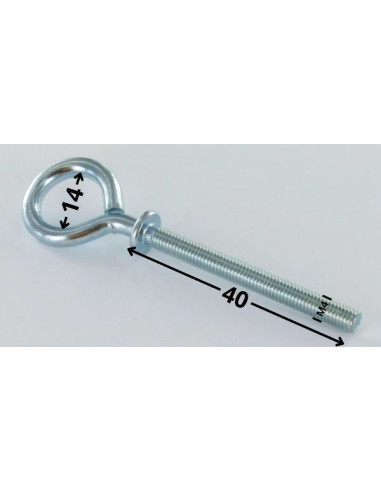 1 x Piton Métaux à collerette 4X40 Acier zingué