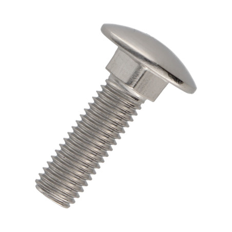 1 x TRCC JAPY tête ronde collet carré Inox A2 M5X16 Filetage total