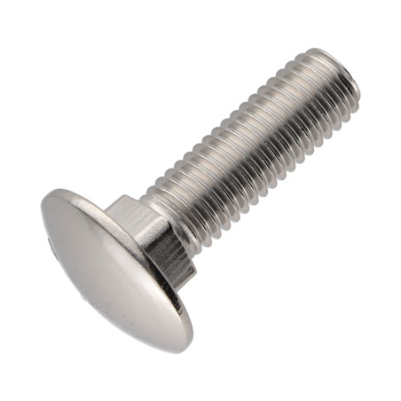 1 x TRCC JAPY tête ronde collet carré Inox A2 M6X12 Filetage total