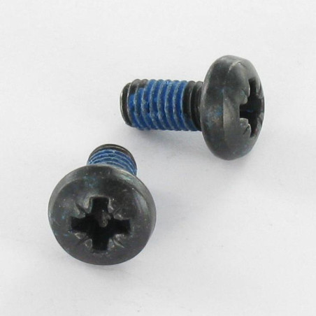 1 x Vis métaux tête cylindrique bombée large Pozi N°3 M6X12 Acier zingué noir Frein filet