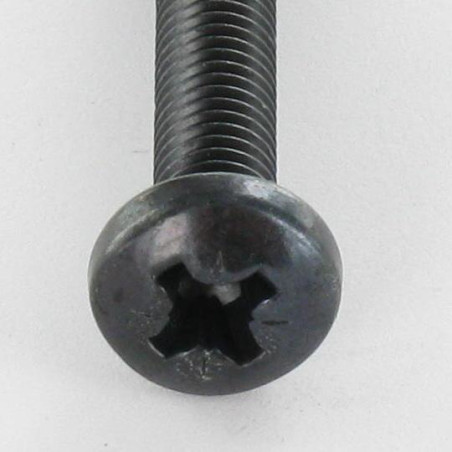 1 x Vis métaux tête cylindrique bombée large Pozi N°3 M6X10 Acier zingué noir