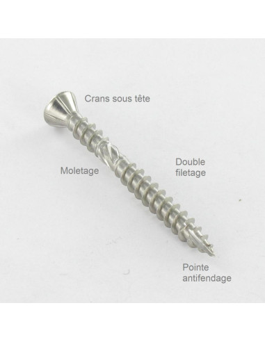 1 x Vis terrasse Double filet Tête fraisée TORX...