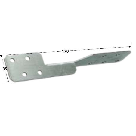 1 x Patte De SOLIVAGE Type à Sendzimir 35X170 Forte tenue à la corrosion Acier galvanisé à chaud