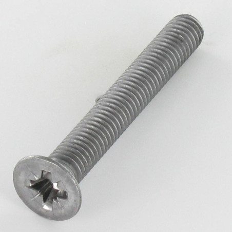 1 x Vis métaux Tête fraisée Pozi N°3 M6X45 Acier brut