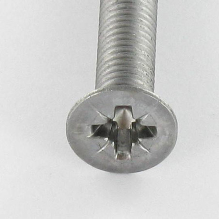 1 x Vis métaux Tête fraisée Pozi N°3 M6X45 Acier brut