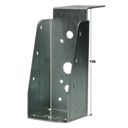 1 x Sabot POUTRE B LEVRE Longue Sendzimir 71X196