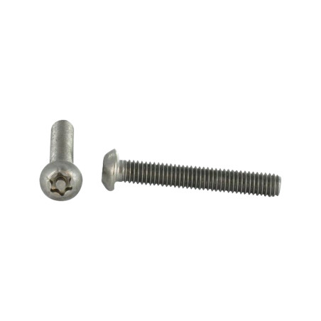 1 x Vis métaux Inox A2 Inviolable Tête bombée TORX T10 avec téton M3X16 microvis