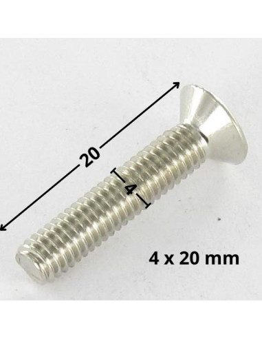 1 x Vis métaux Tête fraisée Pozi N°2 M4X20...