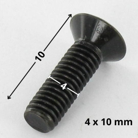 1 x Vis métaux Tête fraisée Pozi N°2 M4X10 Acier zingué noir