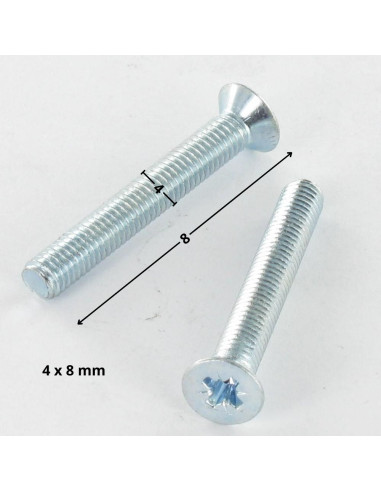 1 x Vis métaux Tête fraisée Pozi N°2 M4X8 Acier...