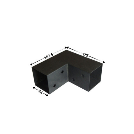 1 x Connecteur / Platine d'assemblage EXPRESS En L Acier zingué noir 92X185X183.5