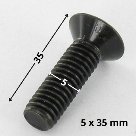 1 x Vis métaux Tête fraisée Pozi N°2 M5X35 Acier zingué noir