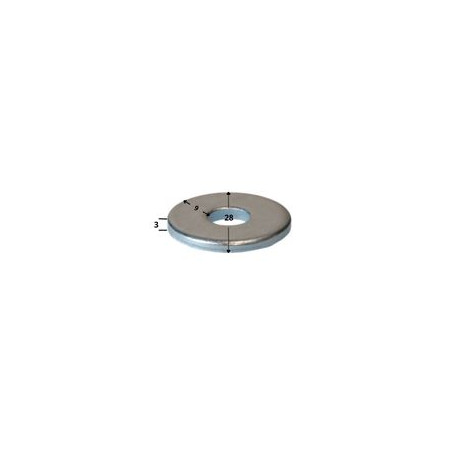 1 x Rondelle pour constructions Bois Intérieur Rond 9X28X3 Acier zingué